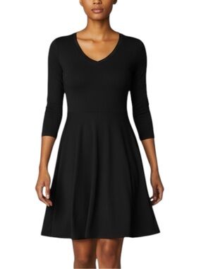 Lildy Women's Black V-Neck Fit & Flare Casual Feminine Tunic Dress NWOT Size S